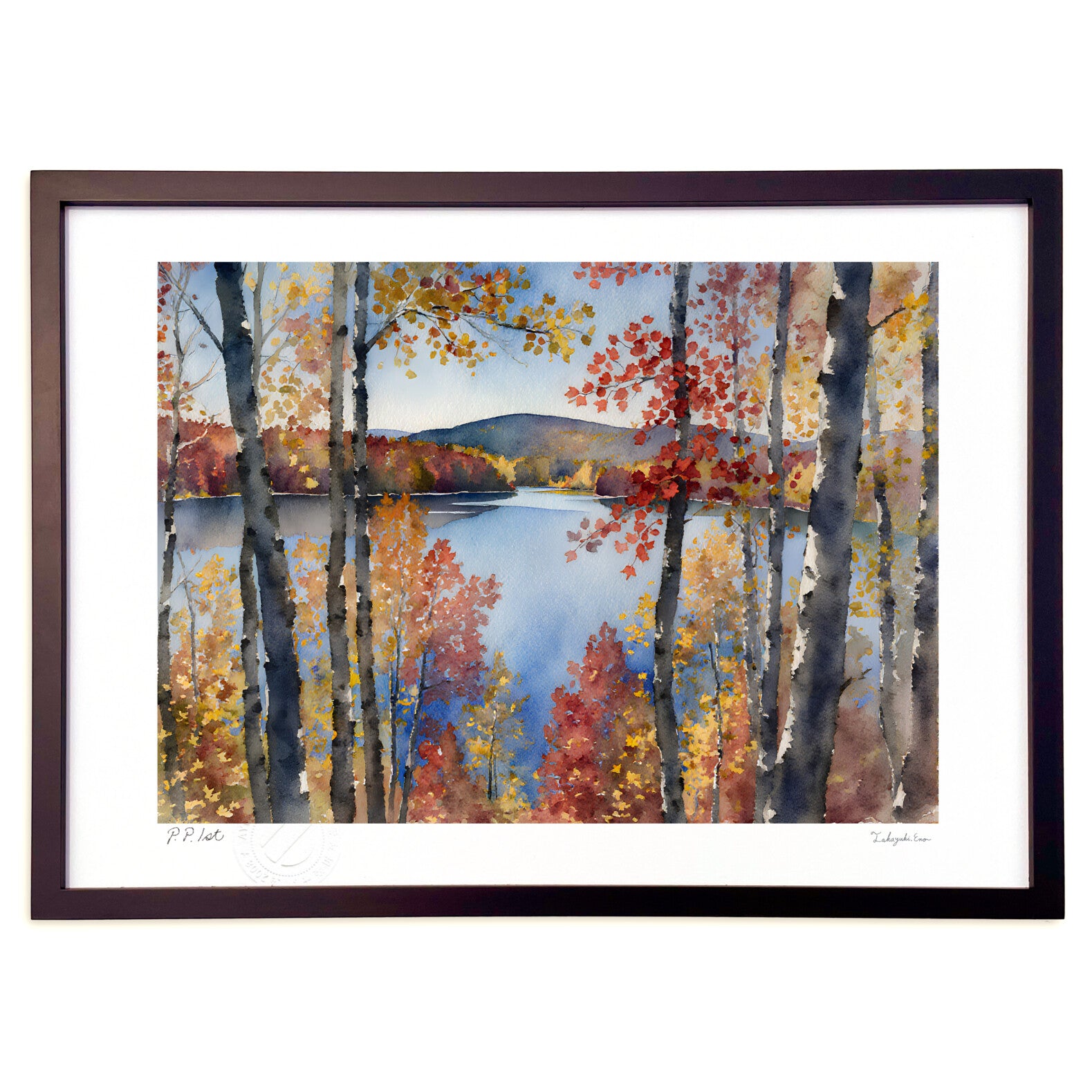 秋の高原の湖 – 絵画や壁飾り販売｜風景投稿販売あゆわら(R)