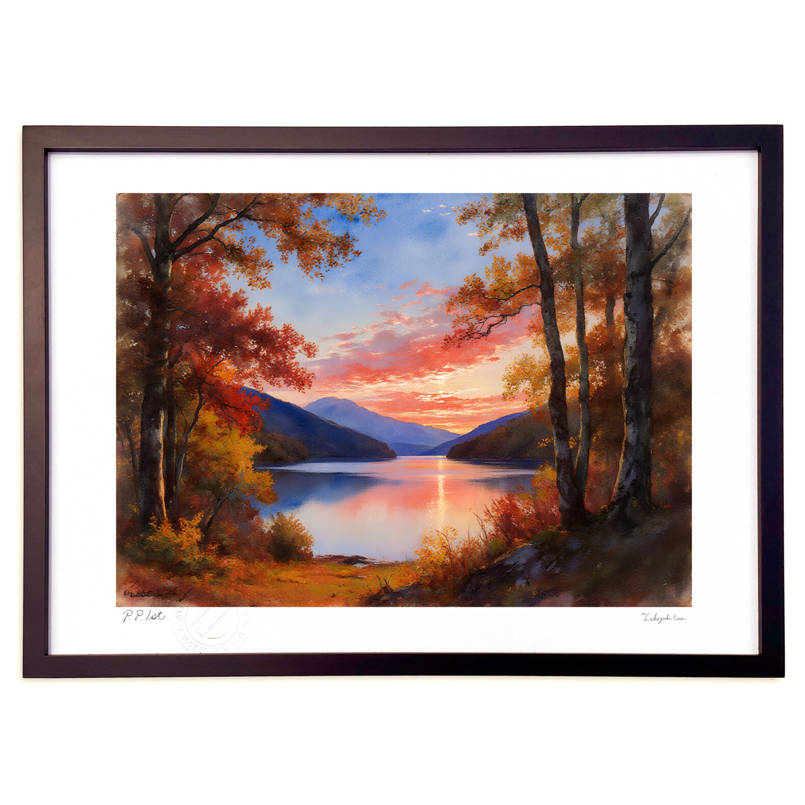 秋の高原の湖 – 絵画や壁飾り販売｜風景投稿販売あゆわら(R)