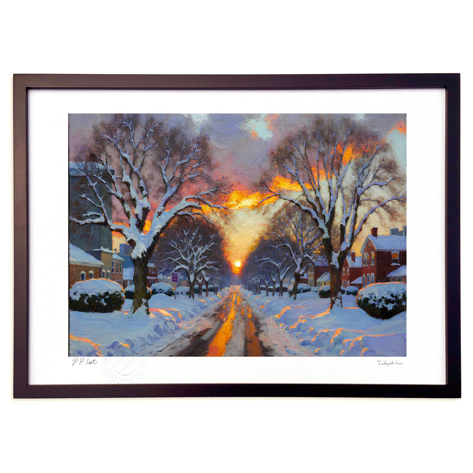 冬の夕暮れの街 – 絵画や壁飾り販売｜風景投稿販売あゆわら(R)