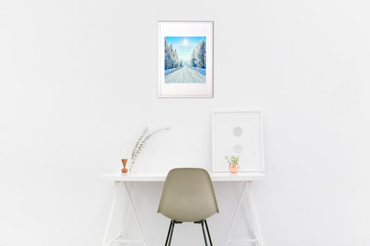 霧氷の太陽へ続く路