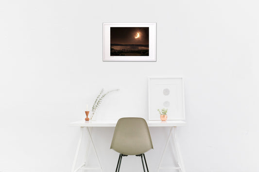 諏訪湖と三日月