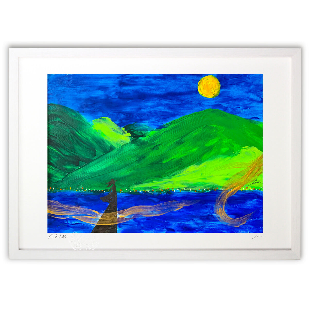 絵画 『Full moon and lake』