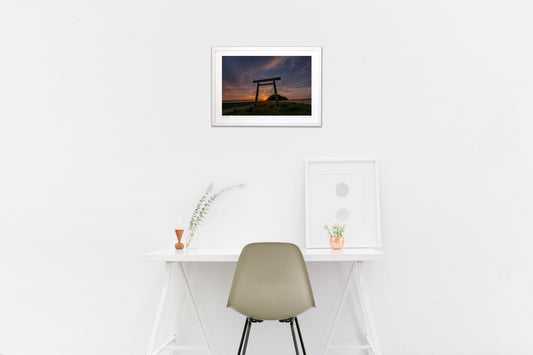 夕陽に染まる夏泊半島