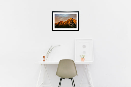 夕陽に染まる山々