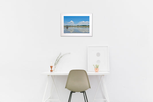 真夏の干潟の風景