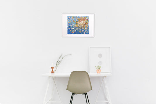 アクリル画 太陽と海