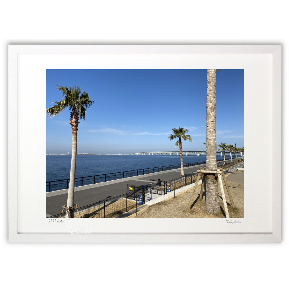 The sea, the bridge and the blue sky