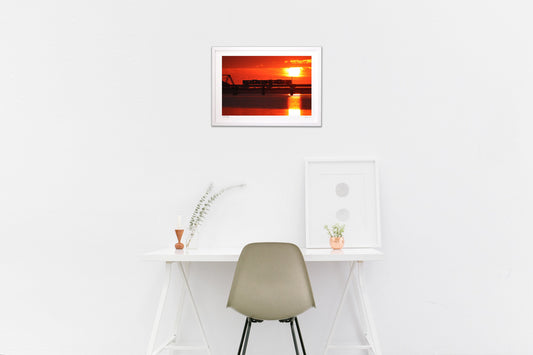 JR加古川線国包の鉄橋の夕日