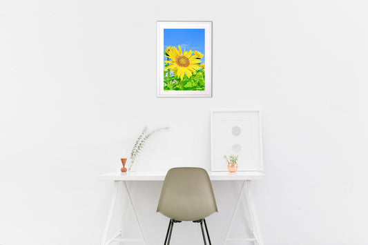 青空とひまわり