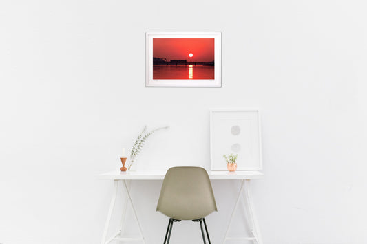 国包鉄橋の夕日2