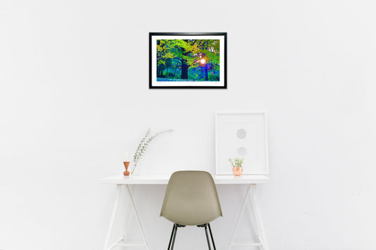 銀杏の木と夕暮れ