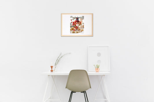 サンタクロースとトナカイの冬のワンダーランド