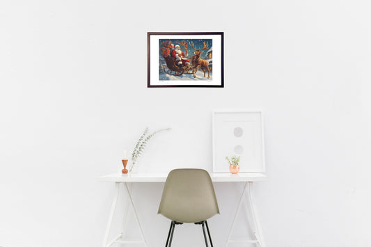 サンタクロースとトナカイの夜