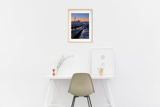 夕暮れの長部田海床路