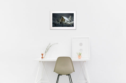 写真 吹雪の白川郷 (横)