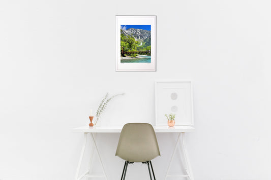 河童橋と新緑の穂高連峰