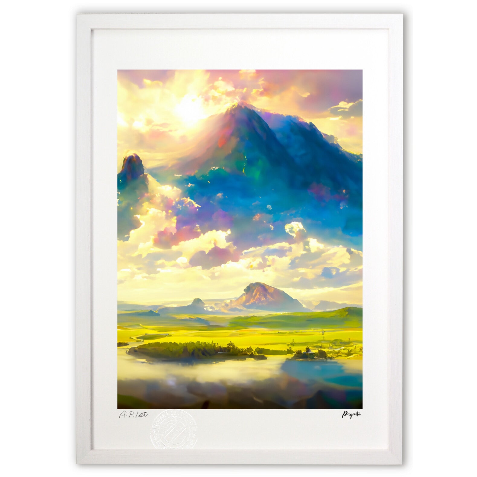 絵画額：「山の風景」／211217☆ - 美術品