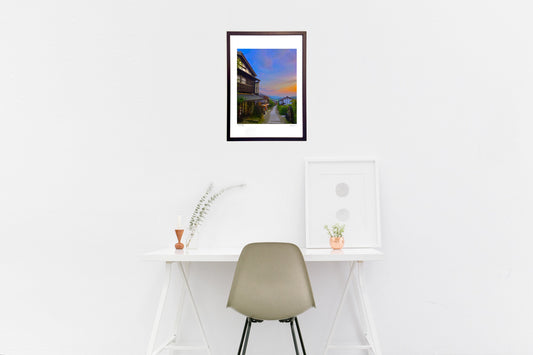 夕暮れの馬籠宿