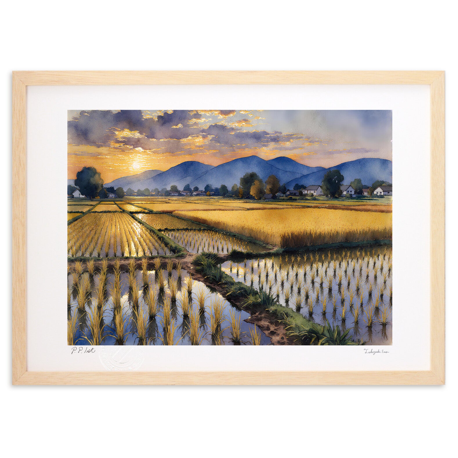 秋の田んぼの夕暮れ – 絵画や壁飾り販売｜風景投稿販売あゆわら(R)