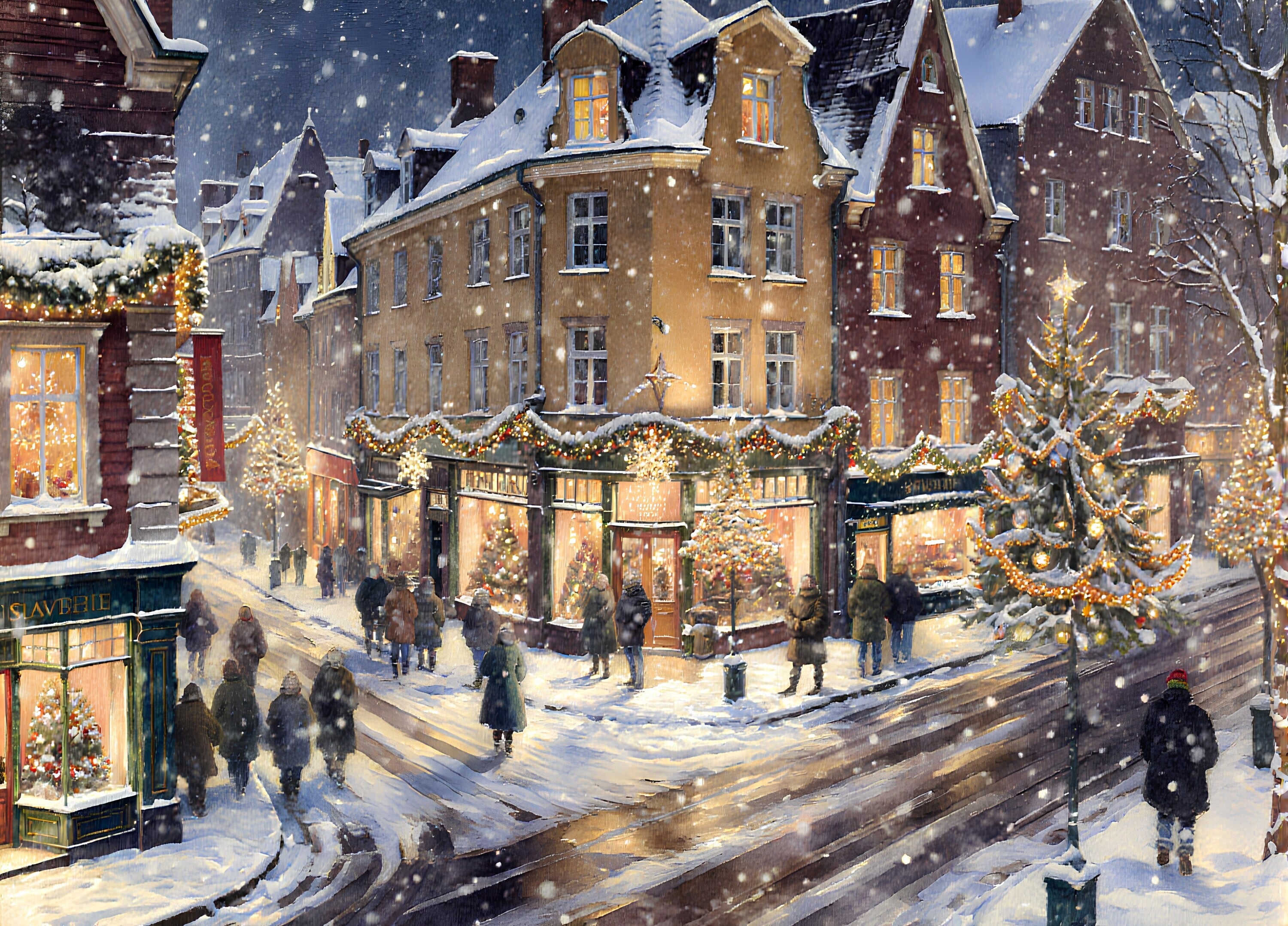 商店街のクリスマス – 絵画や壁飾り販売｜風景投稿販売あゆわら(R)