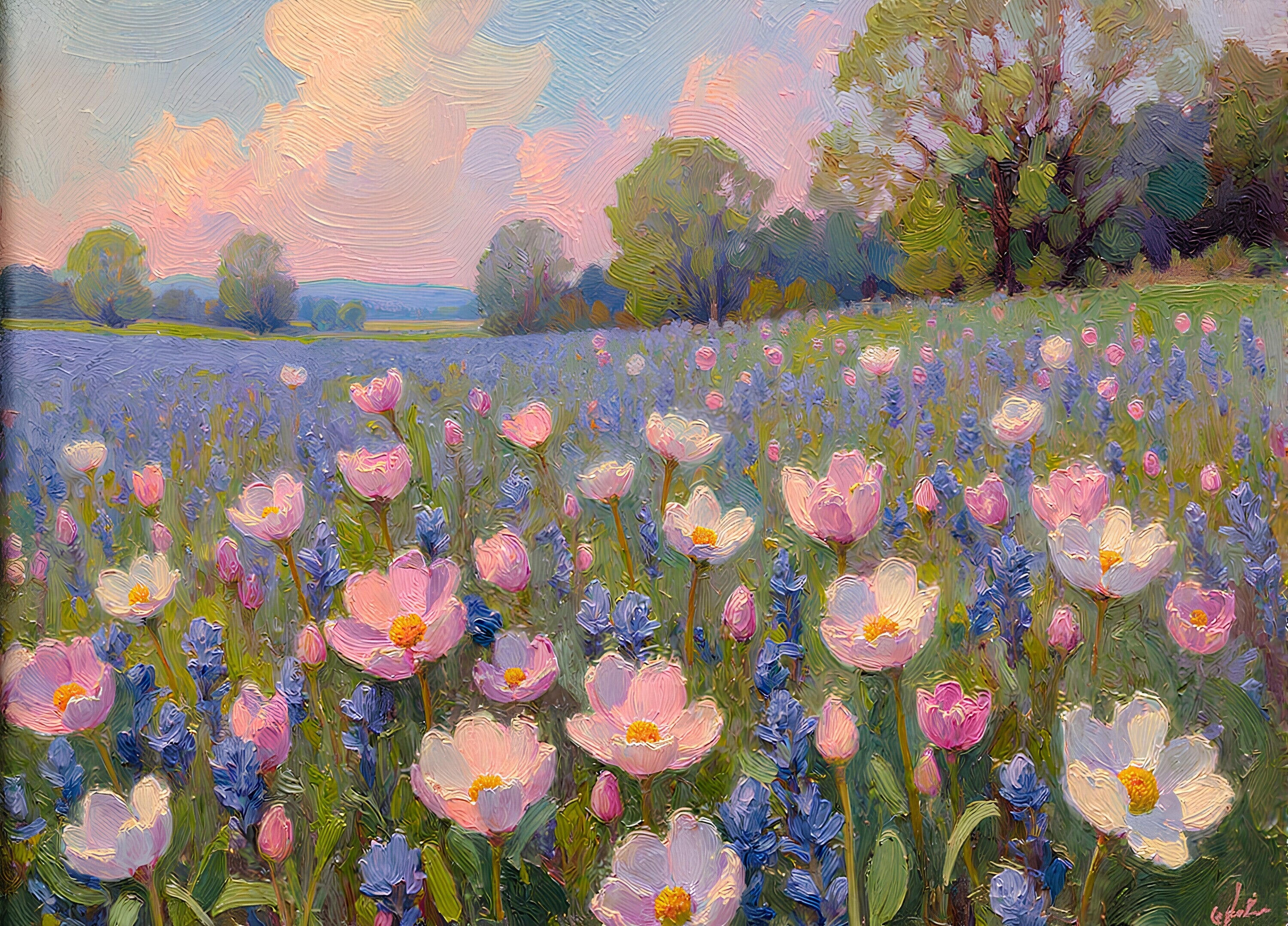 春の花畑 – 絵画や壁飾り販売｜風景投稿販売あゆわら(R)