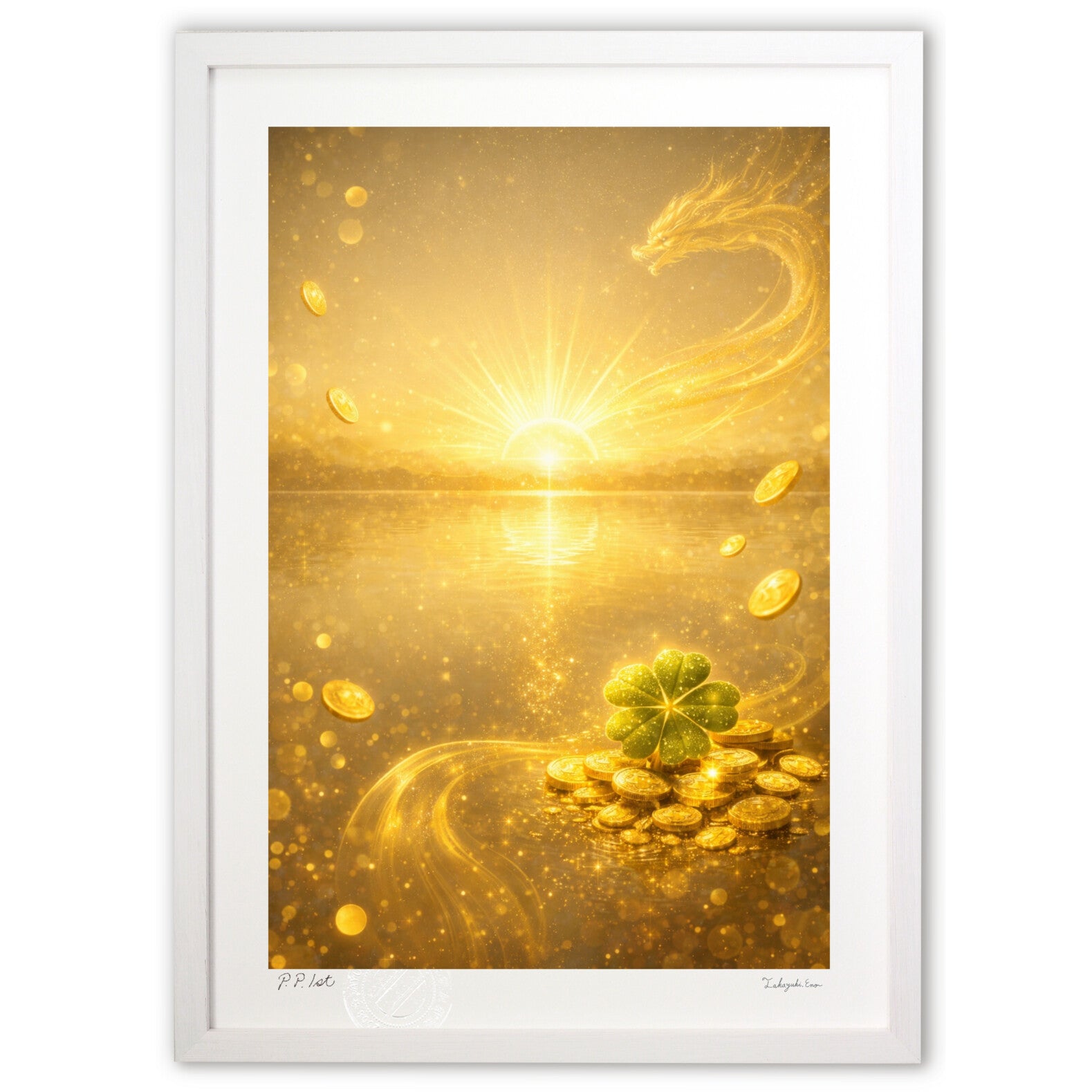 黄金の夜明けと幸運の芽｜Golden Dawn of Prosperity – 絵画や壁飾り