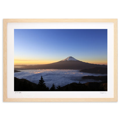 朝陽を受ける富士