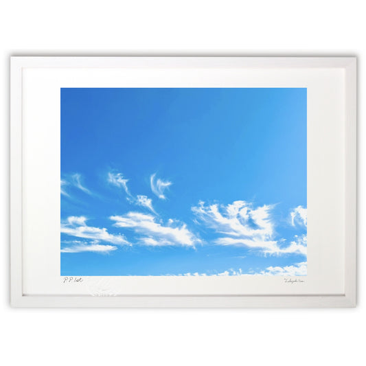 筑波山頂の青い空と雲