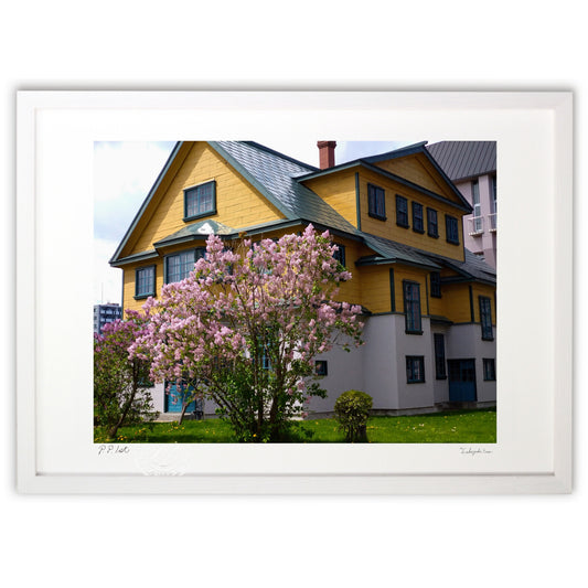 版画　ライラックの花