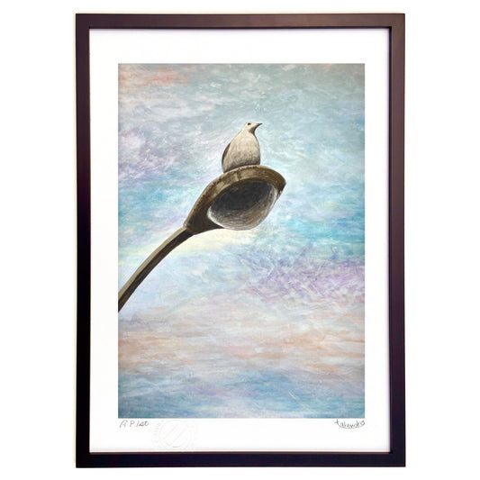 日本画　祝津のカモメ