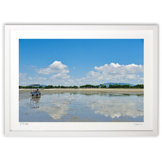 真夏の干潟の風景