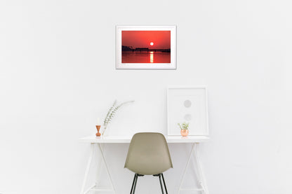 国包鉄橋の夕日2