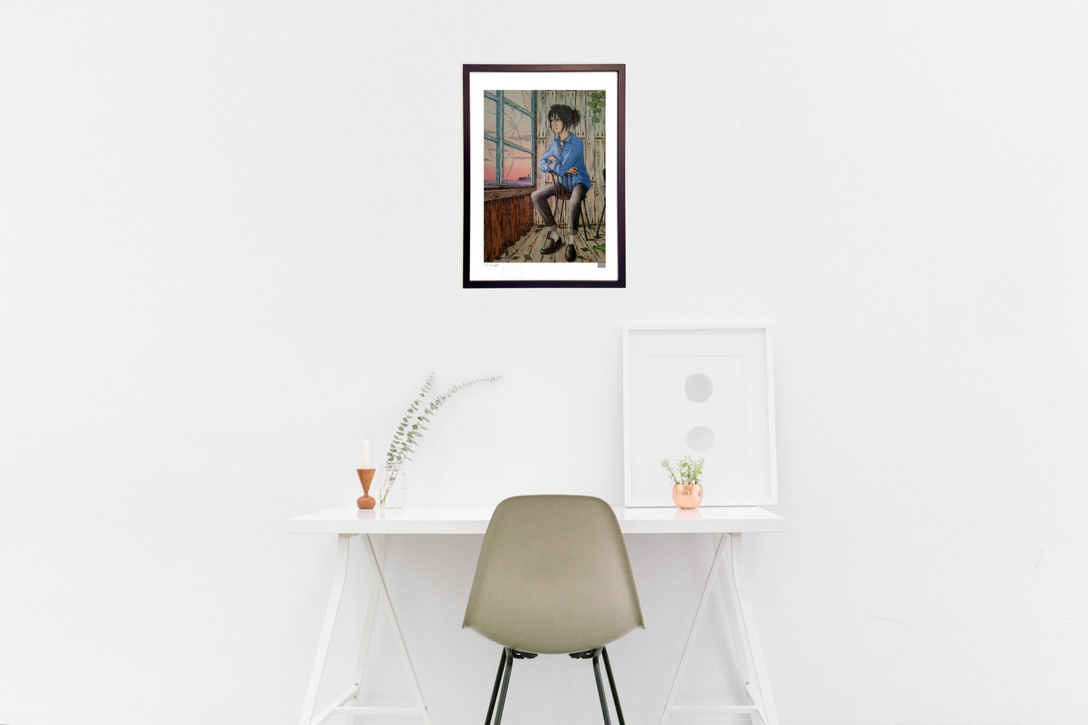 色鉛筆画 廃屋と海 – 絵画や壁飾り販売｜風景投稿販売あゆわら(R)