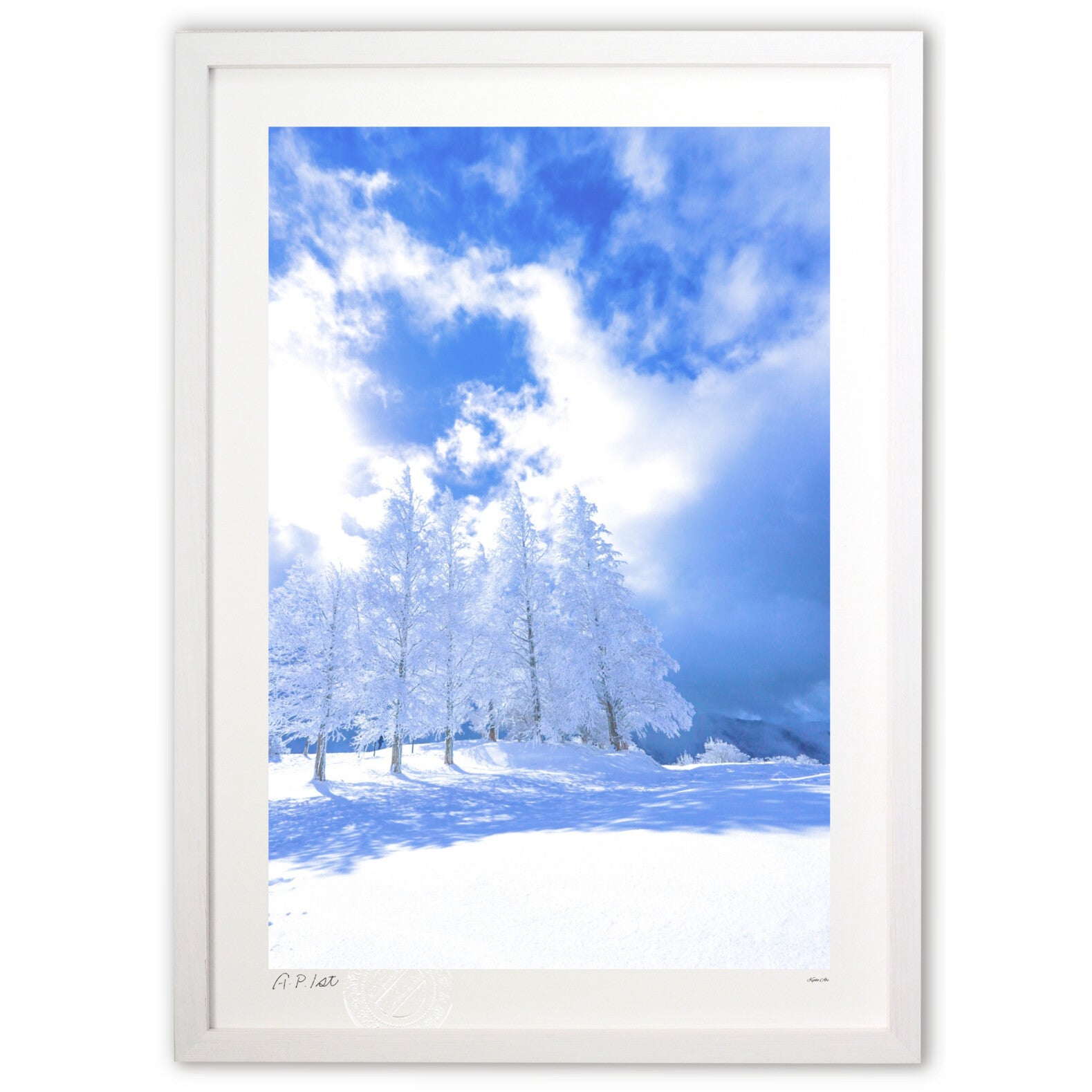 絵画　青　額入　土牛　山なみ　雪山　インテリア　アート　c-83 絵画 青 額入 土牛 山なみ 雪山 インテリア アート c-83 絵画 富士山