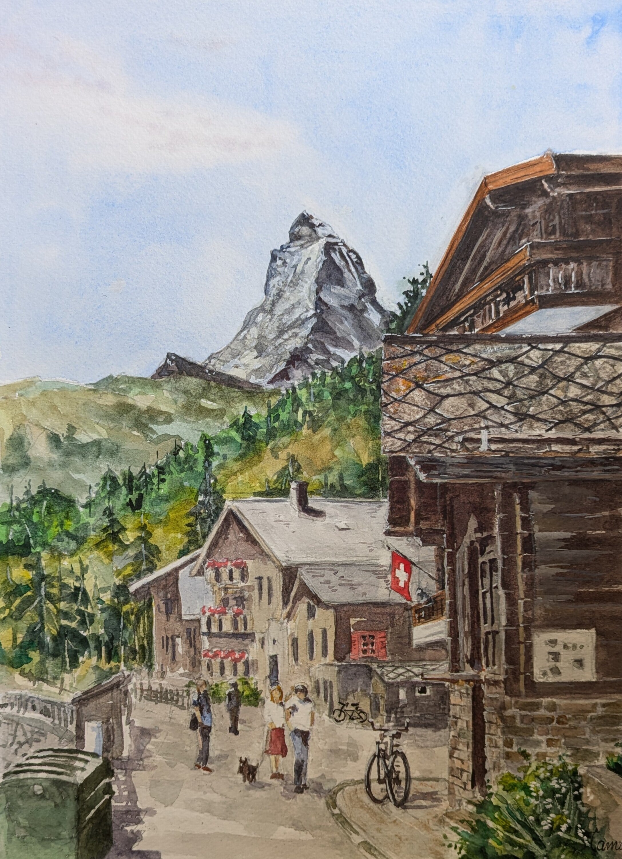 街を見下ろすマッターホルン – 絵画や壁飾り販売｜風景投稿販売あゆわら(R)
