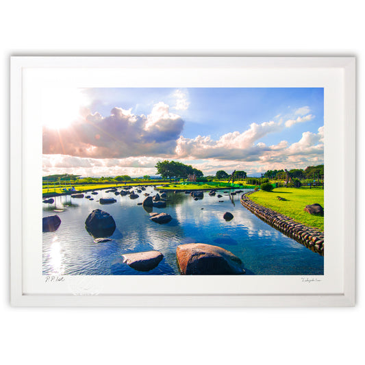 夕方の静かな水辺