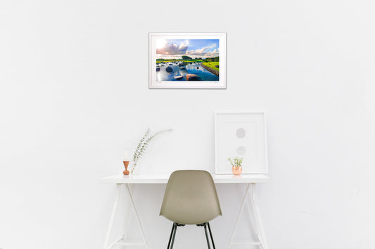 夕方の静かな水辺