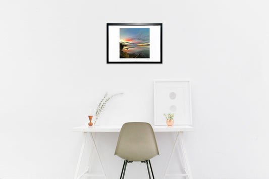 朝日の反射が美しい色を作り出す