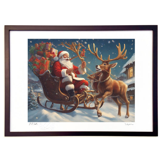 サンタクロースとトナカイの夜