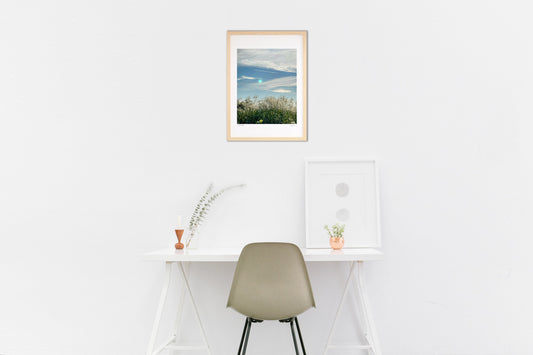 輝くススキと空