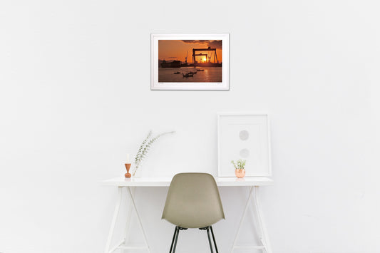 造船所の夕焼け